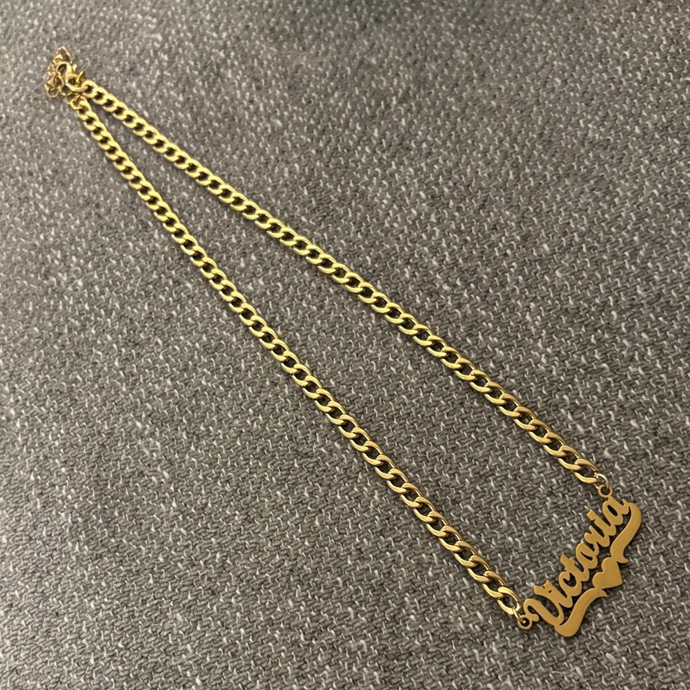 Gold Nameplate Necklace